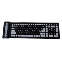 Teclado Bluetooth Flexible Silicona 107 Teclas Seisa Celular Tablet Etc Negro